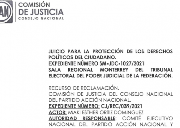 Maki no se ha ido del PAN: Comisión  de Justicia niega darla de baja