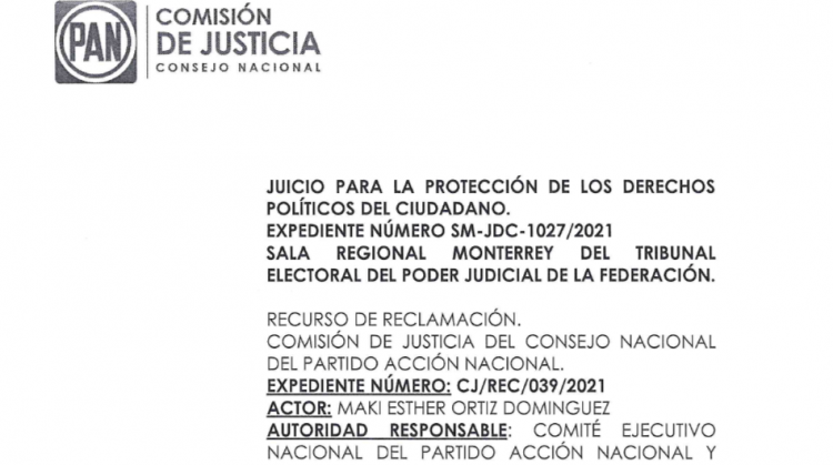 Maki no se ha ido del PAN: Comisión  de Justicia niega darla de baja
