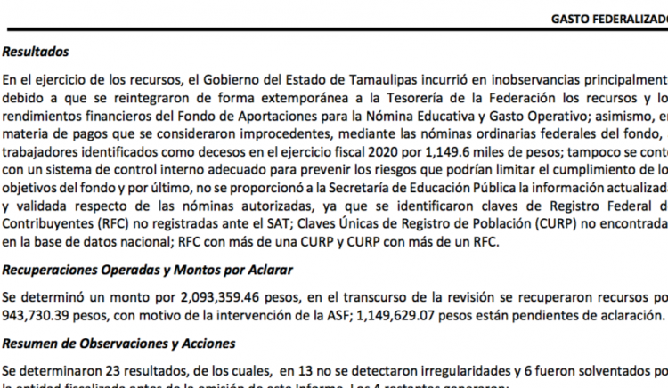 Corrupción: Secretaría de Educación de Tamaulipas pagó sueldo a muertos