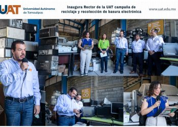 Inaugura Rector de la UAT campaña de reciclaje y recolección de basura electrónica