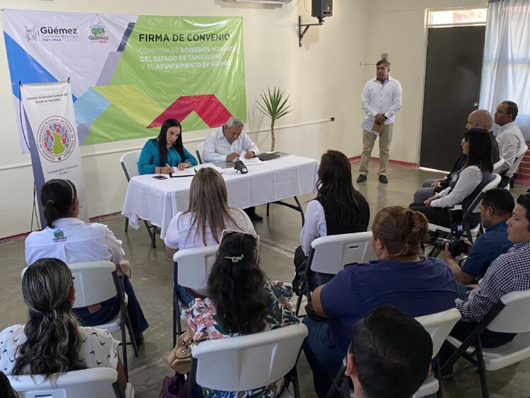 Guémez firma convenio de colaboración con la Comisión de Derechos Humanos