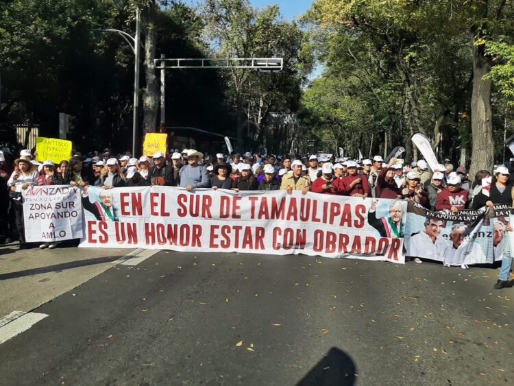 Américo encabeza a tamaulipecos en  marcha de la 4T en la Cdmx