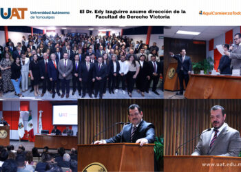 Rector Guillermo Mendoza, toma protesta a Edy Izaguirre como Director de Facultad de Derecho