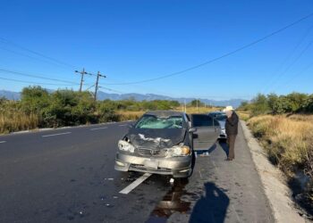 Guardia Estatal Alerta: Choque en carretera a Monterrey Km. 73