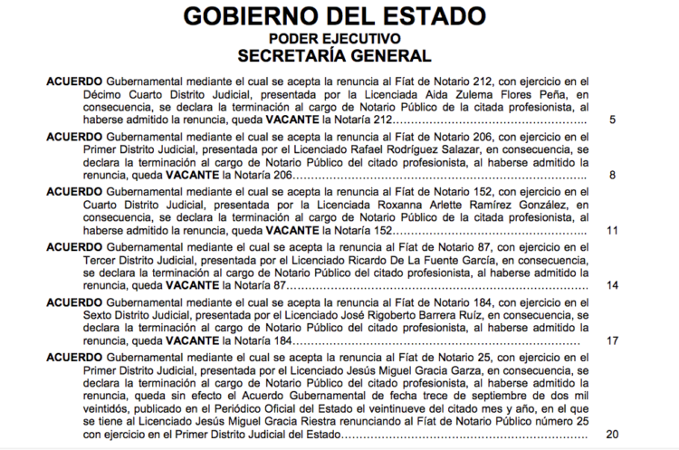 Para evitar más vergüenzas, renuncian 27 notarios «patito» de Cabeza de Vaca