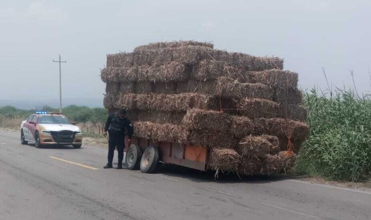 Iba para Ocampo: Se le ponchan las 4 llantas del remolque
