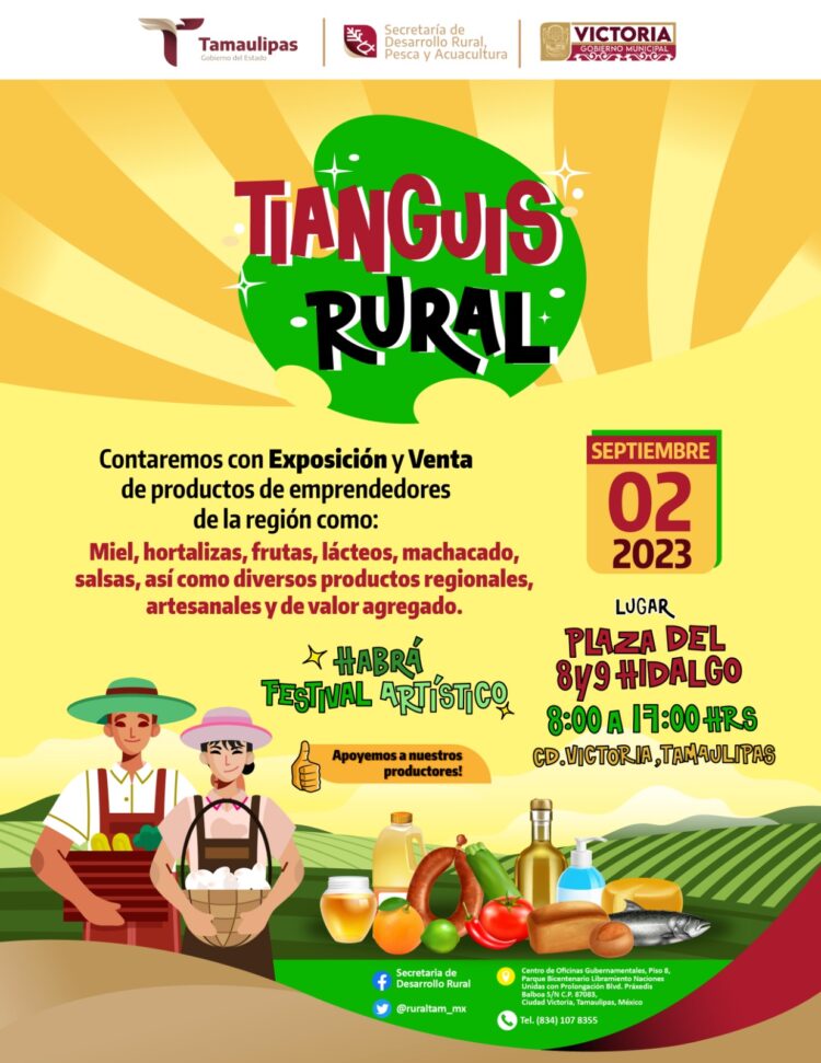 El sábado Tianguis Rural en la plaza Hidalgo, en Victoria