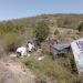 Vuelca trailer en la Ocampo-Tula; quedaron puros hierros retorcidos