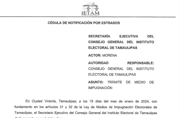 Morena pide al IETAM “tumbar” coalición PAN-PRI Tamaulipas