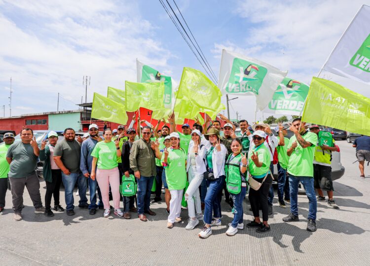 Asegura Partido Verde votos para Maki y Eugenio en tianguis de Jarachina