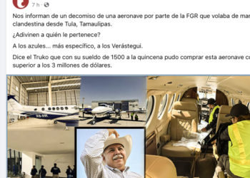 Que aeronave sospechosa es de los Verástegui