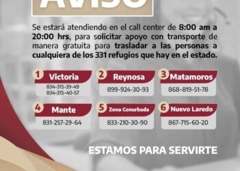 Unidades gratuitas para trasladar a personas a los albergues
