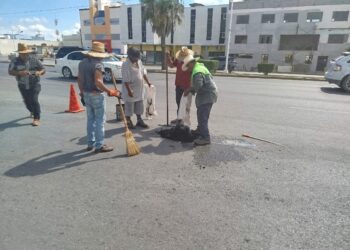 Ayuntamiento de Reynosa da mantenimiento a los bulevares Morelos y Del Maestro