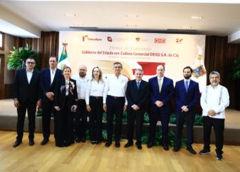 Firman convenio Gobierno de Tamaulipas y Oxxo para fortalecer seguridad