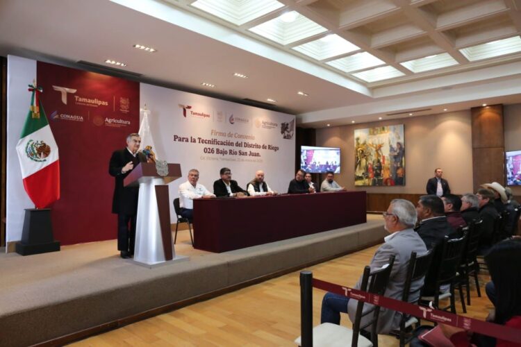 Firman trascendental acuerdo en Tamaulipas; tecnificarán Distrito de Riego 026 con inversión de 4,100 MDP