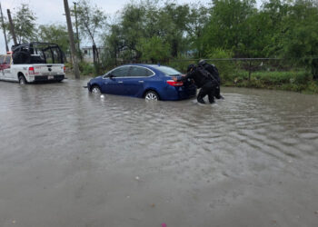 Aplica Guardia Estatal Plan Tamaulipas en Matamoros tras fuertes lluvias