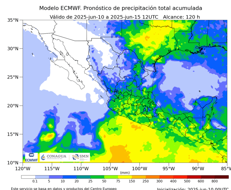 Se prevén lluvias puntuales intensas en Chiapas y Coahuila, así como posible formación de torbellinos o tornados en Chihuahua, Coahuila, Nuevo León y Tamaulipas
