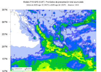 Lluvias fuertes para Tamaulipas a partir del miércoles