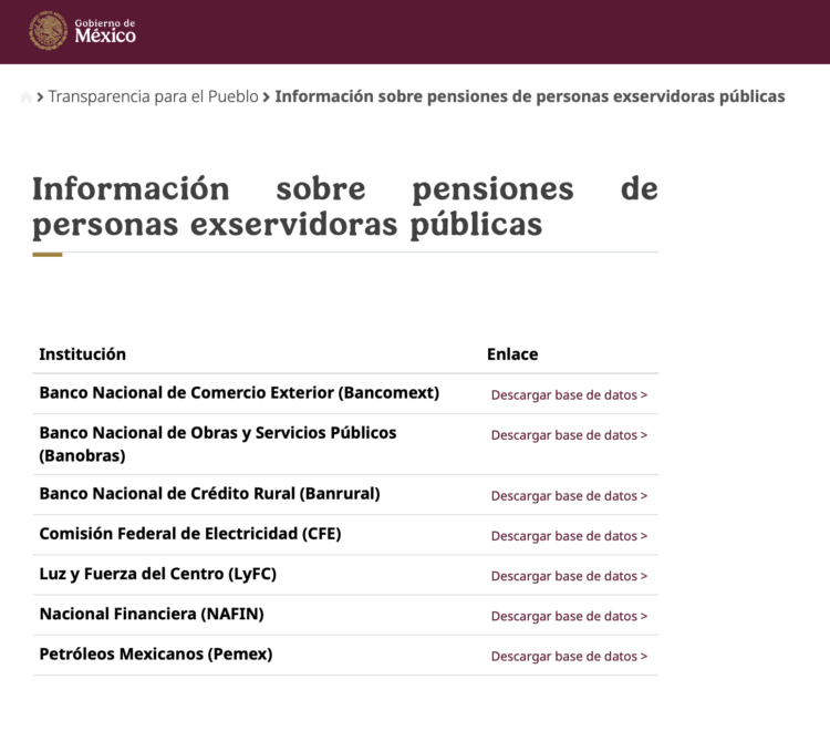 Buen gobierno “transparenta” información de pensiones.