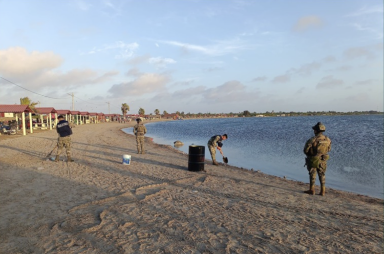 Grupo Interinstitucional mantiene acciones para la contención de hidrocarburo en costas de Tamaulipas