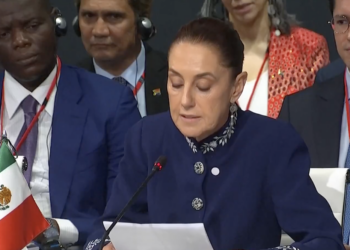 Reforestación en vez de armas pide Sheinbaum en el viejo continente.