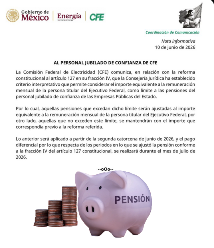 Gobierno Federal llegaría a un acuerdo con “pensiones doradas”; Pemex y CFE anuncian reajustes.