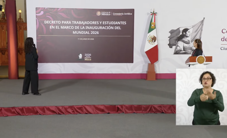 Pese a desinterés por mundial de futbol, presidenta anuncia “home office” y suspensión de clases en CDMX por partido inaugural.