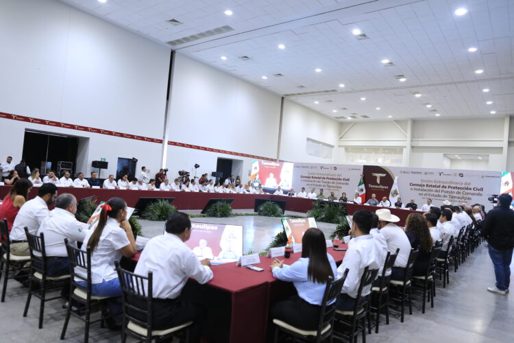 Instalan CNPC y Gobierno de Tamaulipas Puesto de Comando Interinstitucional para fortalecer la atención ante lluvias y ciclones